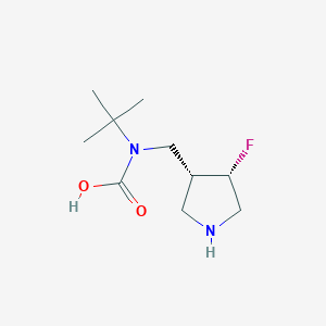 molecular formula C10H19FN2O2 B12878799 tert-Butyl(((3R,4S)-4-fluoropyrrolidin-3-yl)methyl)carbamic acid 
