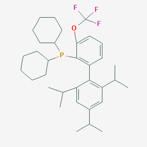 molecular formula C34H48F3OP B12878939 Dicyclohexyl(2',4',6'-triisopropyl-3-(trifluoromethoxy)-[1,1'-biphenyl]-2-yl)phosphine 
