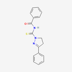 molecular formula C17H15N3OS B12878992 N-(3-Phenyl-4,5-dihydro-1H-pyrazole-1-carbothioyl)benzamide CAS No. 89652-19-7