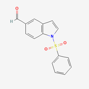 molecular formula C15H11NO3S B1287903 1-(benzenesulfonyl)-1H-indole-5-carbaldehyde CAS No. 671215-62-6