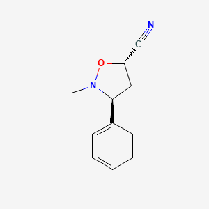 molecular formula C11H12N2O B12879033 Trans-2-methyl-3-phenylisoxazolidine-5-carbonitrile 