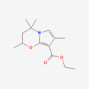molecular formula C14H21NO3 B12879216 Ethyl 2,4,4,7-tetramethyl-3,4-dihydro-2h-pyrrolo[2,1-b][1,3]oxazine-8-carboxylate CAS No. 51806-19-0