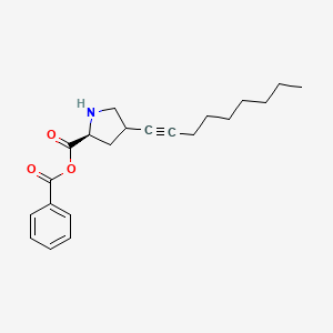 molecular formula C21H27NO3 B12879247 Benzoic (2S)-4-(non-1-yn-1-yl)pyrrolidine-2-carboxylic anhydride 