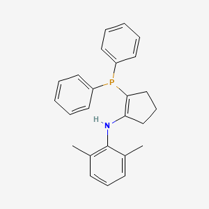 molecular formula C25H26NP B12879280 N-(2-(Diphenylphosphino)cyclopent-1-en-1-yl)-2,6-dimethylaniline 