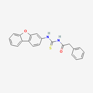 molecular formula C21H16N2O2S B12879403 N-(dibenzo[b,d]furan-3-ylcarbamothioyl)-2-phenylacetamide CAS No. 590395-11-2