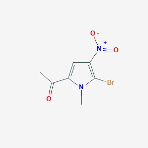 molecular formula C7H7BrN2O3 B12879416 Ethanone, 1-(5-bromo-1-methyl-4-nitro-1H-pyrrol-2-yl)- CAS No. 199684-03-2