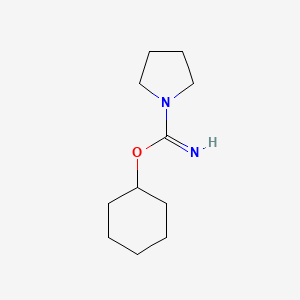 molecular formula C11H20N2O B12879442 Cyclohexyl 1-pyrrolidinecarboximidoate CAS No. 91296-66-1