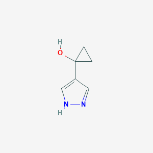 molecular formula C6H8N2O B12879507 1-(1H-Pyrazol-4-yl)cyclopropanol 