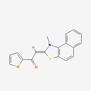 molecular formula C18H13NO2S B12879518 Ethanone, 1-(2-furanyl)-2-(1-methylnaphtho[1,2-d]thiazol-2(1H)-ylidene)- 