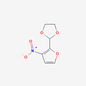 molecular formula C7H7NO5 B12879566 2-(3-Nitrofuran-2-yl)-1,3-dioxolane CAS No. 65019-13-8