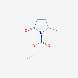 molecular formula C7H10FNO3 B12879590 Ethyl 2-fluoro-5-oxopyrrolidine-1-carboxylate 