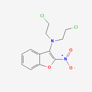 molecular formula C12H12Cl2N2O3 B12879592 N,N-Bis(2-chloroethyl)-2-nitrobenzofuran-3-amine 