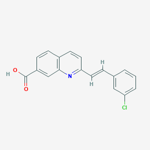 molecular formula C18H12ClNO2 B12879652 2-(3-Chlorostyryl)quinoline-7-carboxylic acid 