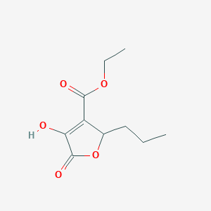molecular formula C10H14O5 B12879689 Ethyl 4-hydroxy-5-oxo-2-propyl-2,5-dihydrofuran-3-carboxylate 