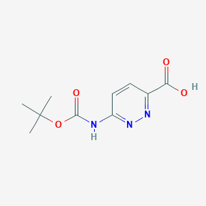 molecular formula C10H13N3O4 B1287969 6-(Boc-氨基)-3-哒嗪羧酸 CAS No. 301548-08-3