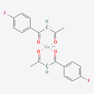 molecular formula C20H16CuF2O4 B12879744 Copper, bis[1-(4-fluorophenyl)-1,3-butanedionato-O,O']- 