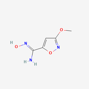 molecular formula C5H7N3O3 B12879755 N-hydroxy-3-methoxyisoxazole-5-carboximidamide 
