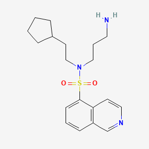 molecular formula C19H27N3O2S B12879765 N-(3-Aminopropyl)-N-(2-cyclopentylethyl)isoquinoline-5-sulfonamide CAS No. 651307-32-3