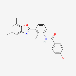 molecular formula C24H22N2O3 B12879781 N-[3-(5,7-dimethyl-1,3-benzoxazol-2-yl)-2-methylphenyl]-4-methoxybenzamide CAS No. 590395-81-6