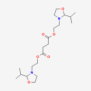 molecular formula C20H36N2O6 B12879842 Butanedioic acid, 1,4-bis(2-(2-(1-methylethyl)-3-oxazolidinyl)ethyl) ester CAS No. 89911-10-4