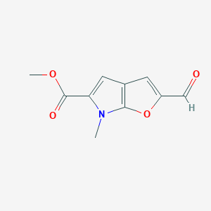 molecular formula C10H9NO4 B12879864 Methyl 2-formyl-6-methyl-6H-furo[2,3-b]pyrrole-5-carboxylate 