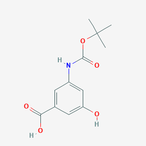 molecular formula C12H15NO5 B1287988 3-((叔丁氧羰基)氨基)-5-羟基苯甲酸 CAS No. 232595-59-4