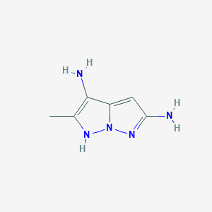 molecular formula C6H9N5 B12879924 5-Methyl-1H-pyrazolo[1,5-b]pyrazole-2,4-diamine 