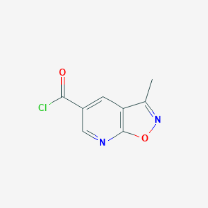 molecular formula C8H5ClN2O2 B12879997 3-Methylisoxazolo[5,4-b]pyridine-5-carbonyl chloride CAS No. 445496-31-1