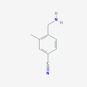molecular formula C9H10N2 B1288000 4-(Aminomethyl)-3-methylbenzonitrile 