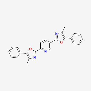 molecular formula C25H19N3O2 B12880082 2,2'-(Pyridine-2,5-diyl)bis(4-methyl-5-phenyloxazole) 