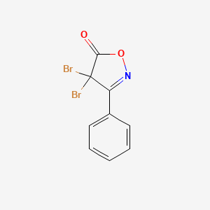 molecular formula C9H5Br2NO2 B12880095 4,4-dibromo-3-phenylisoxazol-5(4H)-one CAS No. 61656-38-0
