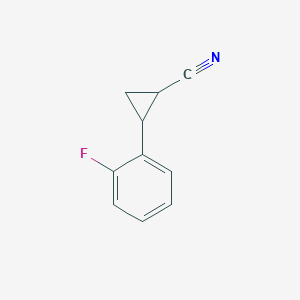 molecular formula C10H8FN B128802 Cyclopropanecarbonitrile, 2-(2-fluorophenyl)-(9CI) CAS No. 149438-27-7