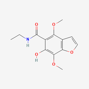 molecular formula C13H15NO5 B12880335 N-Ethyl-6-hydroxy-4,7-dimethoxy-1-benzofuran-5-carboxamide CAS No. 88258-56-4