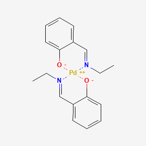 molecular formula C18H20N2O2Pd B12880400 Bis[o-(N-ethylformimidoyl)phenolato]palladium 