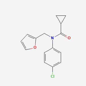molecular formula C15H14ClNO2 B12880436 N-(4-Chlorophenyl)-N-(furan-2-ylmethyl)cyclopropanecarboxamide CAS No. 114215-24-6