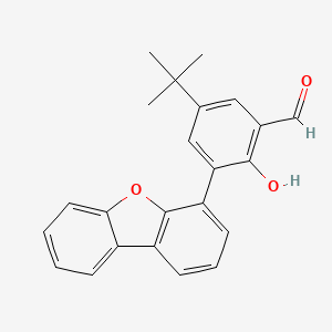 molecular formula C23H20O3 B12880494 Benzaldehyde, 3-(4-dibenzofuranyl)-5-(1,1-dimethylethyl)-2-hydroxy- CAS No. 402576-63-0
