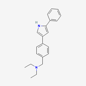 molecular formula C21H24N2 B12880546 Benzenemethanamine, N,N-diethyl-4-(5-phenyl-1H-pyrrol-3-yl)- CAS No. 862201-36-3