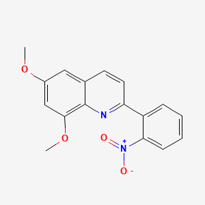 molecular formula C17H14N2O4 B12880584 Quinoline, 6,8-dimethoxy-2-(2-nitrophenyl)- CAS No. 61472-32-0