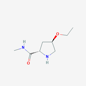 molecular formula C8H16N2O2 B12880628 (2S,4R)-4-Ethoxy-N-methylpyrrolidine-2-carboxamide 