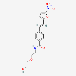 molecular formula C17H18N2O6 B12880653 N-(2-(2-Hydroxyethoxy)ethyl)-4-(2-(5-nitrofuran-2-yl)vinyl)benzamide 