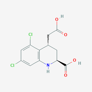 molecular formula C12H11Cl2NO4 B12880684 Trans-4-(carboxymethyl)-5,7-dichloro-1,2,3,4-tetrahydroquinoline-2-carboxylic acid 