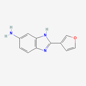 molecular formula C11H9N3O B12880706 2-(furan-3-yl)-1H-benzo[d]imidazol-5-amine 