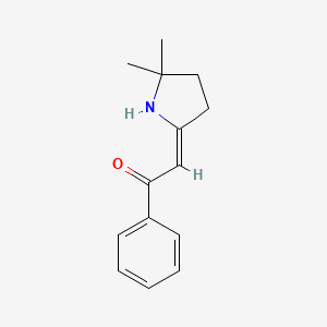 molecular formula C14H17NO B12880929 (2Z)-2-(5,5-dimethylpyrrolidin-2-ylidene)-1-phenylethanone 