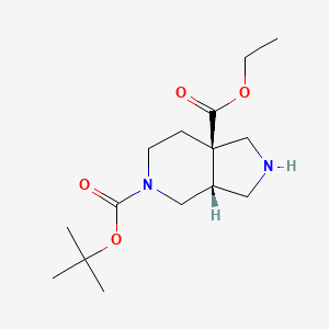 molecular formula C15H26N2O4 B12880965 cis-5-tert-Butyl 7a-ethyl hexahydro-1H-pyrrolo[3,4-c]pyridine-5,7a(6H)-dicarboxylate 