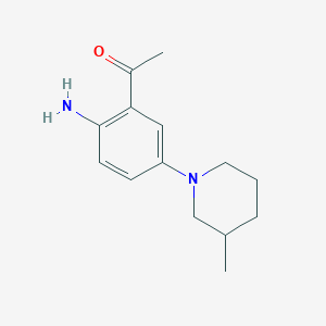 molecular formula C14H20N2O B1288097 1-[2-Amino-5-(3-methylpiperidino)phenyl]-1-ethanone CAS No. 886361-37-1