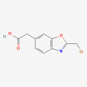 molecular formula C10H8BrNO3 B12881016 2-(Bromomethyl)benzo[d]oxazole-6-acetic acid 