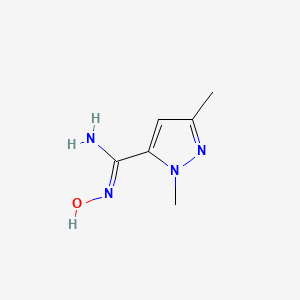 molecular formula C6H10N4O B12881047 N-Hydroxy-1,3-dimethyl-1H-pyrazole-5-carboximidamide 