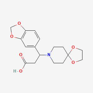 3-(1,3-Benzodioxol-5-yl)-3-(1,4-dioxa-8-azaspiro[4.5]dec-8-yl)propanoic acid
