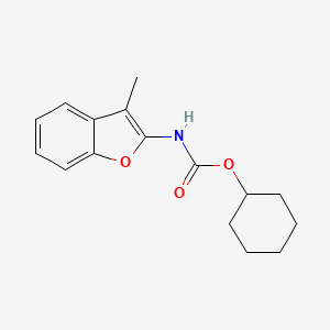 molecular formula C16H19NO3 B12881090 Carbamic acid, (3-methyl-2-benzofuranyl)-, cyclohexyl ester CAS No. 61307-31-1