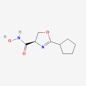 molecular formula C9H14N2O3 B12881103 (R)-2-Cyclopentyl-N-hydroxy-4,5-dihydrooxazole-4-carboxamide 
